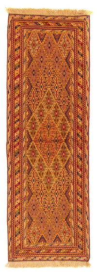 Runner Kelim Carpet - orientalisk matta - 194 x 61 cm - brun
