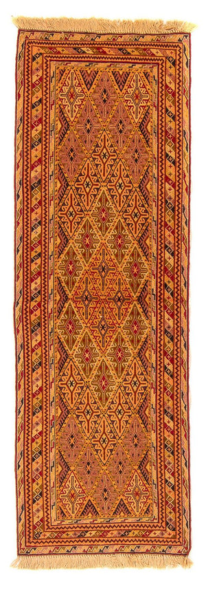 Runner Kelim Carpet - orientalisk matta - 194 x 61 cm - brun