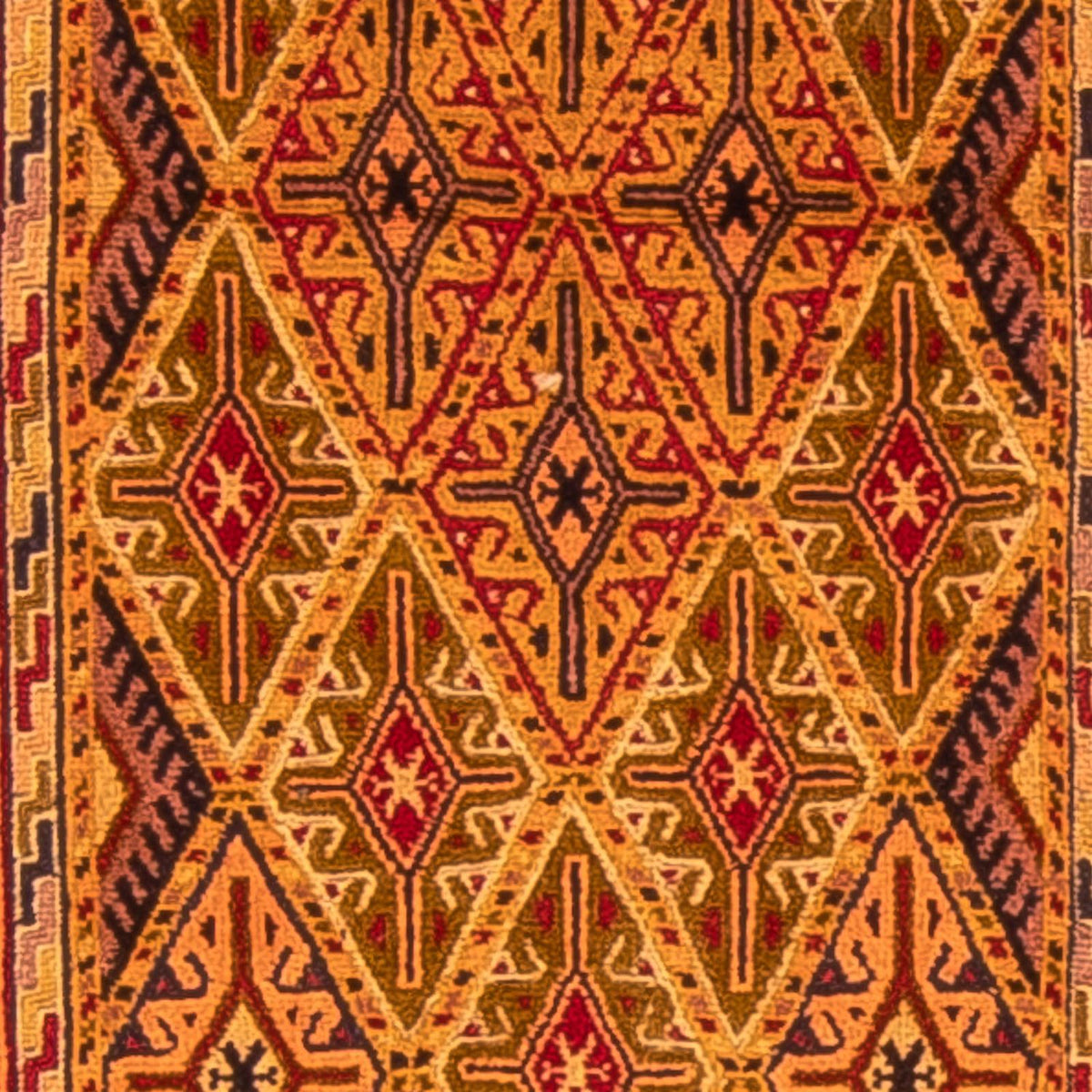 Runner Kelim Carpet - orientalisk matta - 194 x 61 cm - brun