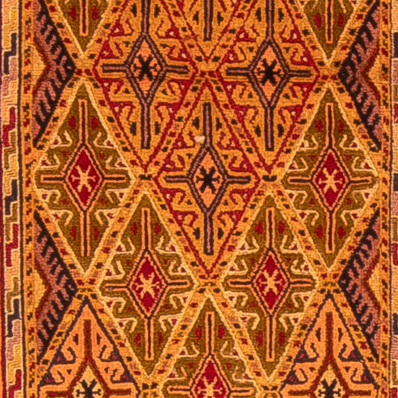 Runner Kelim Carpet - orientalisk matta - 194 x 61 cm - brun