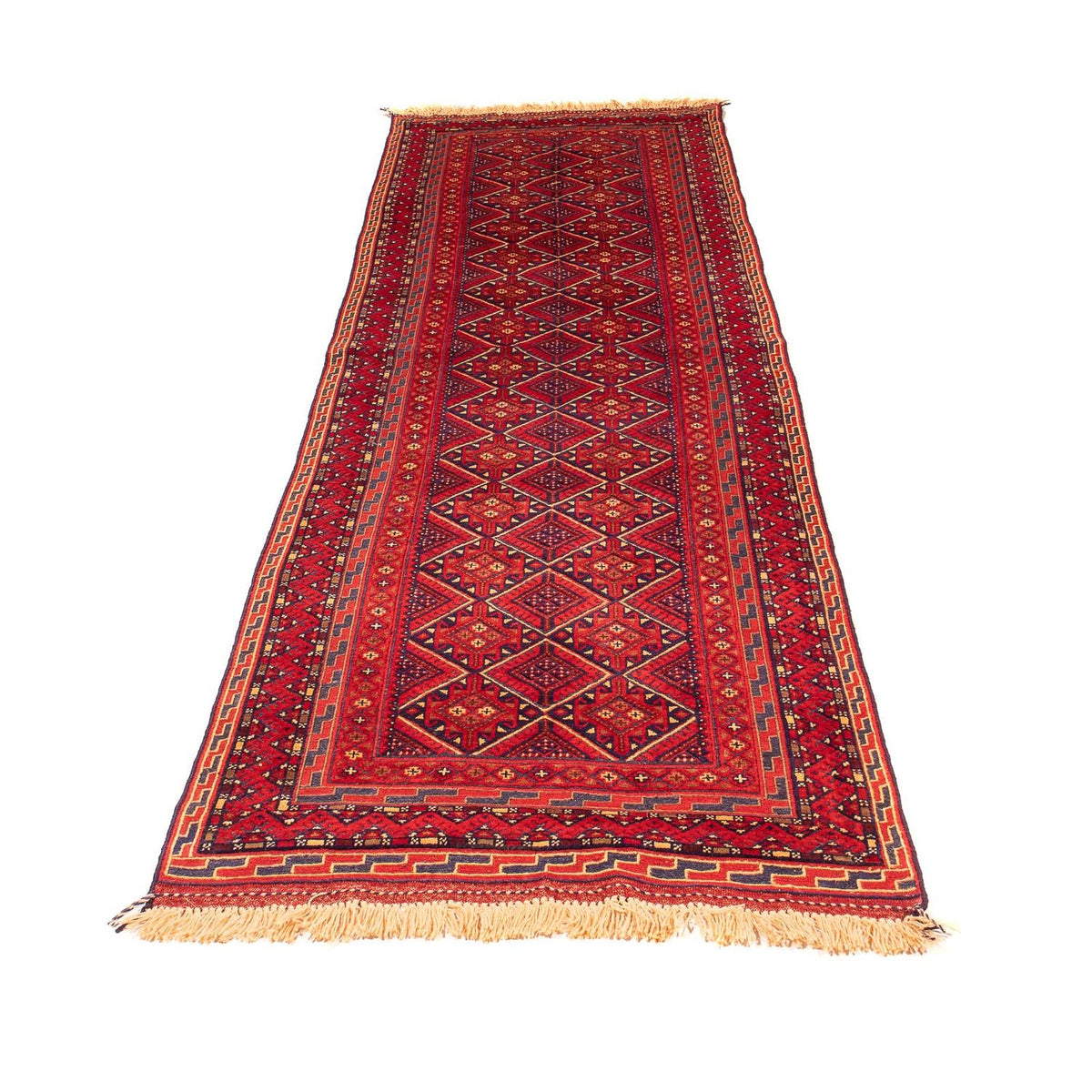 Runner Kelim Carpet - orientalisk matta - 279 x 81 cm - mörkröd