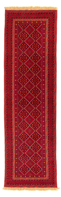 Runner Kelim Carpet - orientalisk matta - 280 x 69 cm - mörkröd