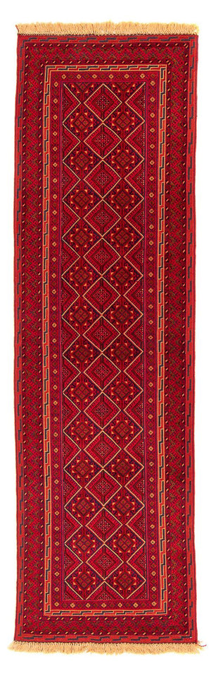 Runner Kelim Carpet - orientalisk matta - 280 x 69 cm - mörkröd