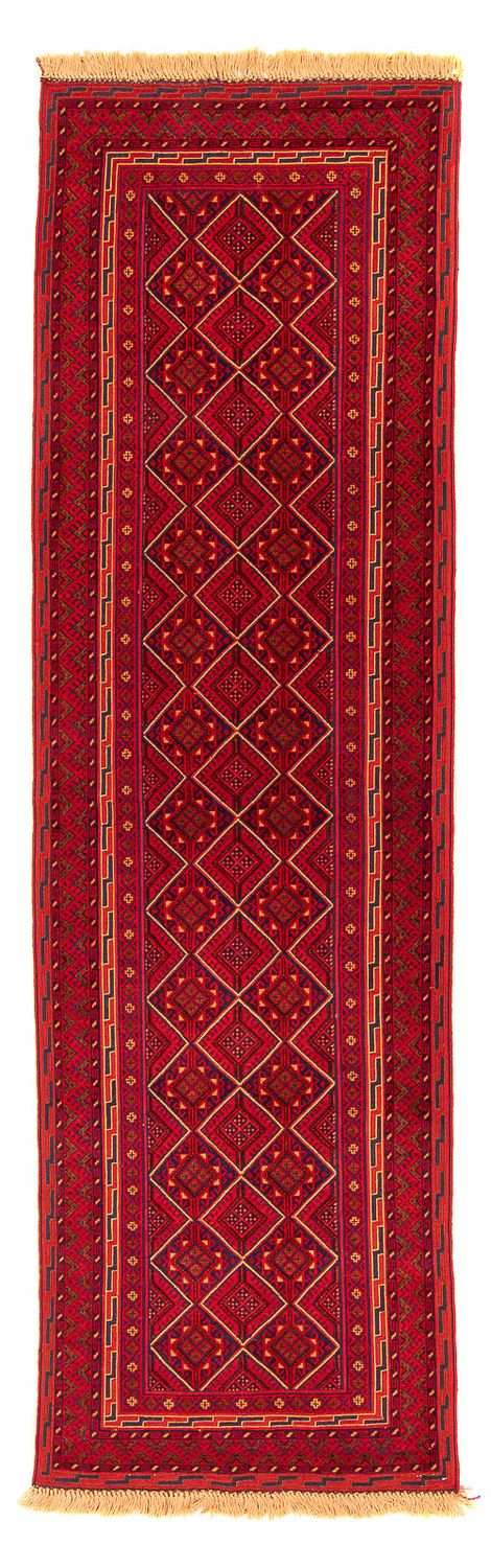 Runner Kelim Carpet - orientalisk matta - 280 x 69 cm - mörkröd