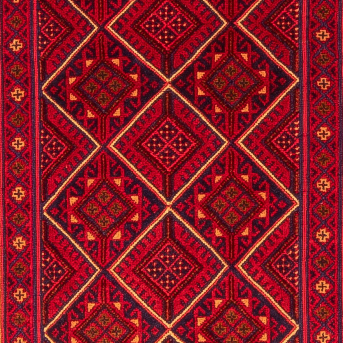 Runner Kelim Carpet - orientalisk matta - 280 x 69 cm - mörkröd