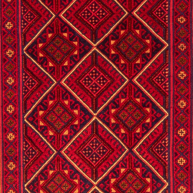 Runner Kelim Carpet - orientalisk matta - 280 x 69 cm - mörkröd