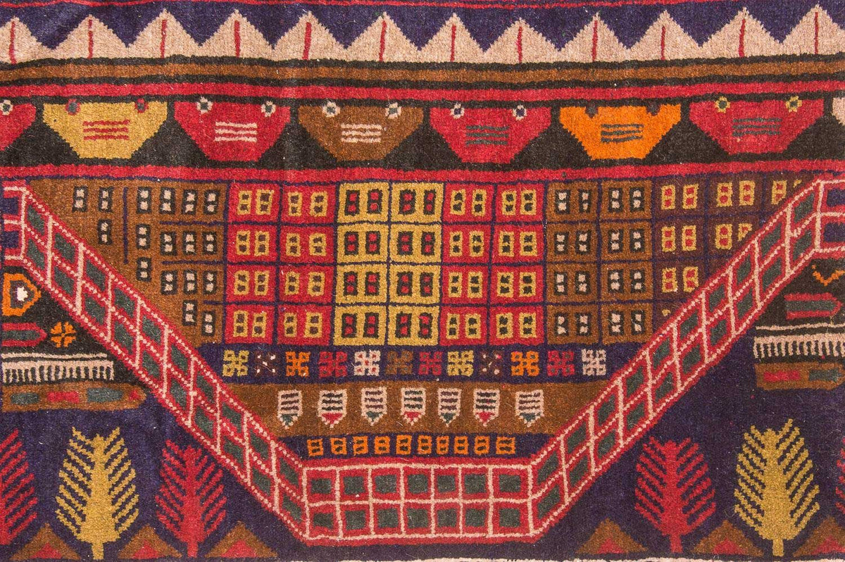 Baluch-matta - 140 x 85 cm - flerfärgad