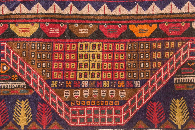 Baluch-matta - 140 x 85 cm - flerfärgad
