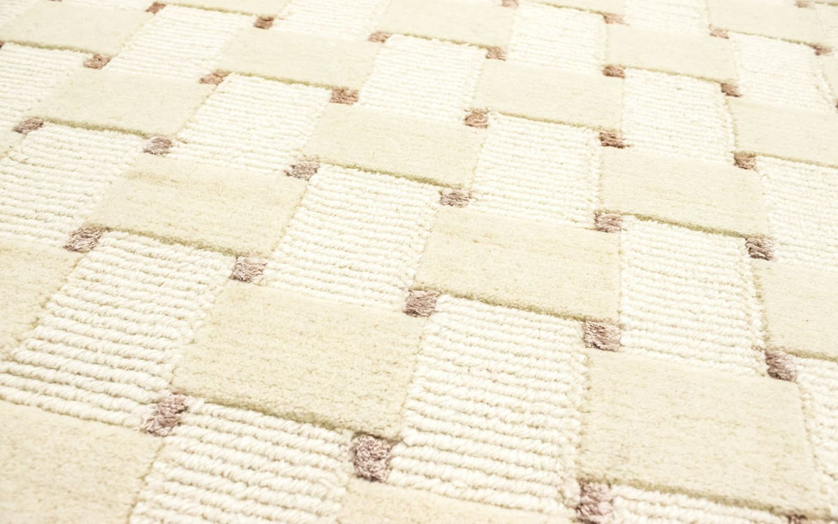 Nepal mattan runt  - 150 x 150 cm - beige