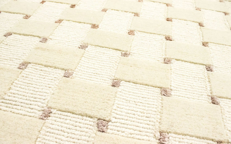 Nepal mattan runt  - 150 x 150 cm - beige