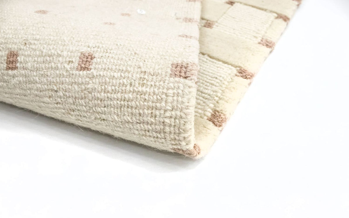 Nepal mattan runt  - 150 x 150 cm - beige