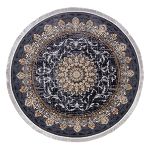 Orientalisk vävd matta - Saffron Sensations - runt