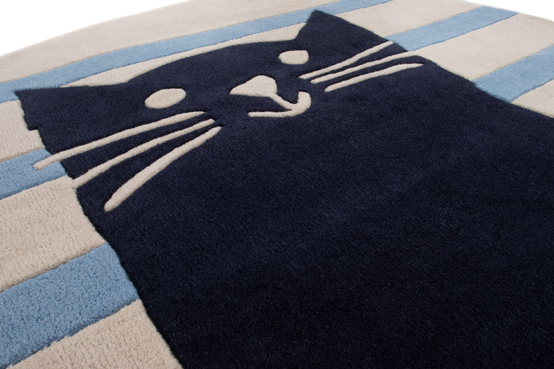 Kinderteppich Katze rund