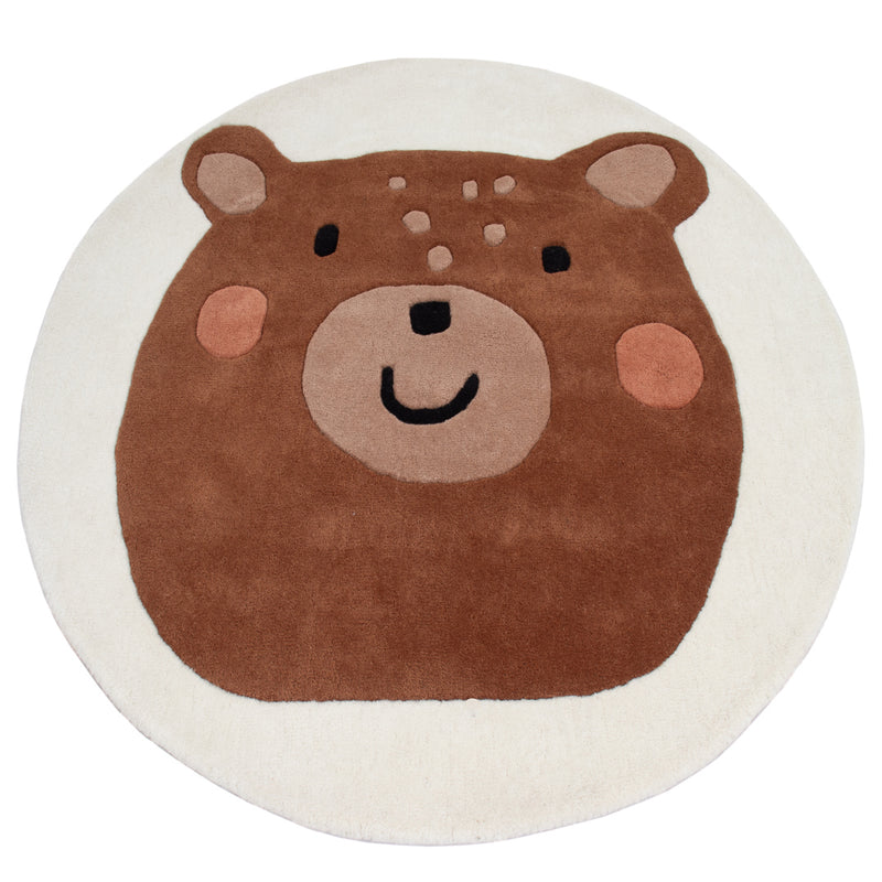 Kinderteppich Bär Gesicht rund
