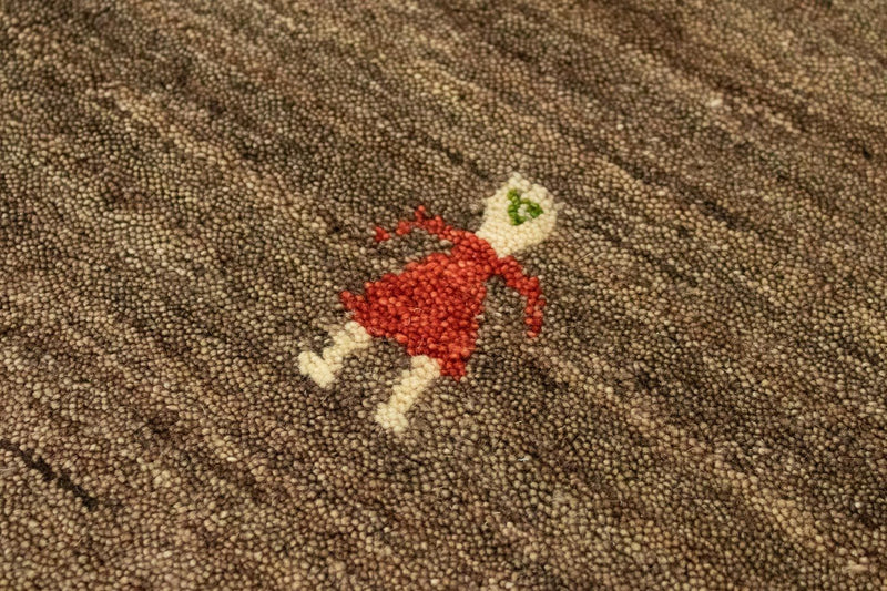 Gabbeh-matta - Indus runt  - 250 x 250 cm - brun