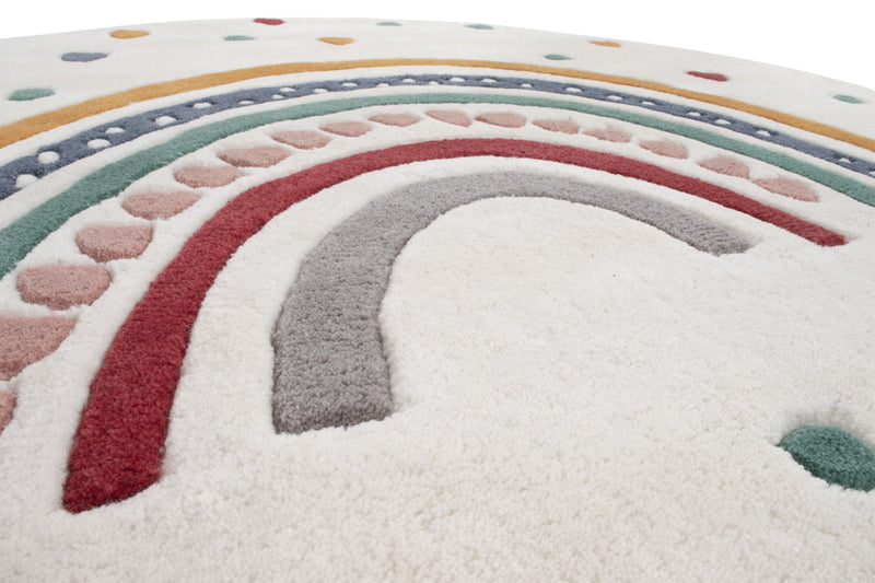 Kinderteppich Regenbogen rund