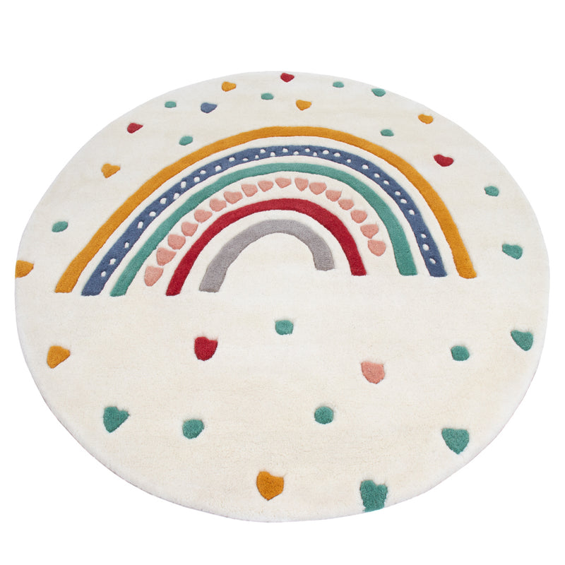 Kinderteppich Regenbogen rund