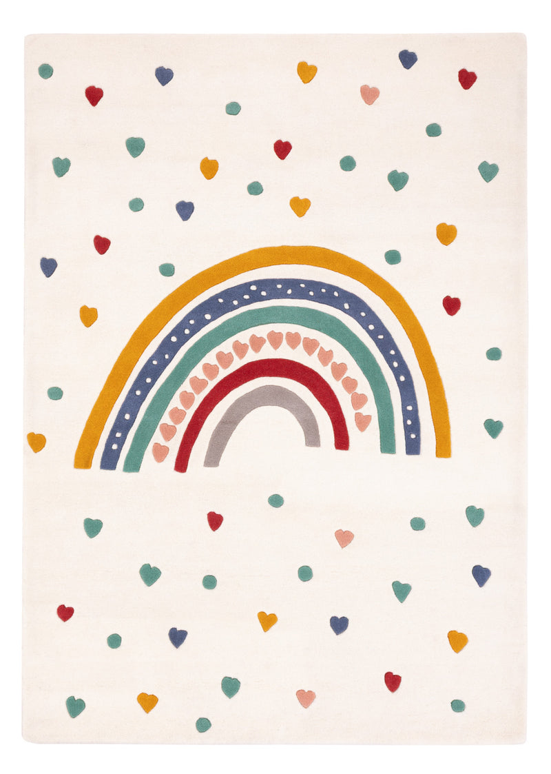 Kinderteppich Regenbogen Herzen