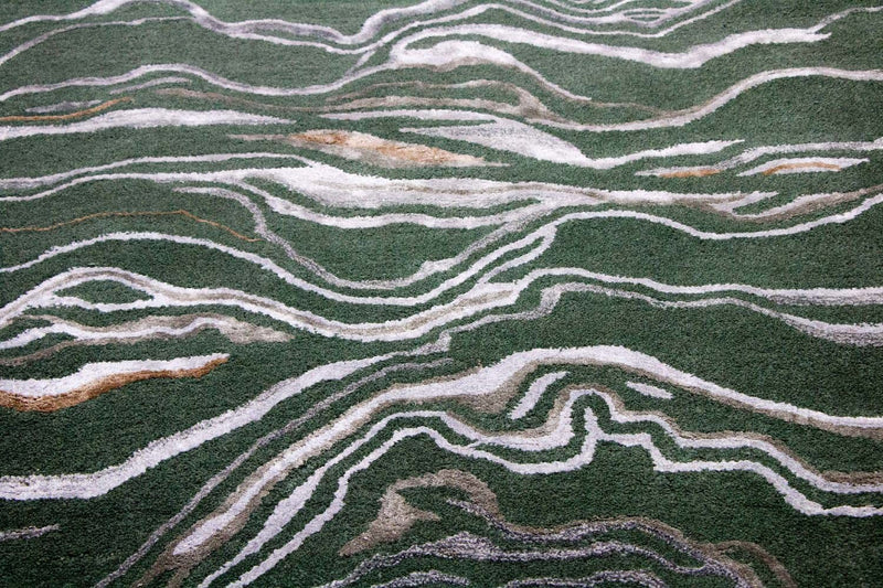 Designermatta - 242 x 153 cm - grön