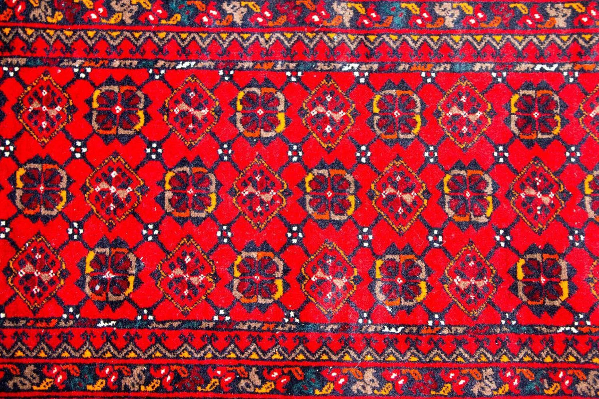 Runner Afghansk matta - Bukhara - 257 x 83 cm - röd