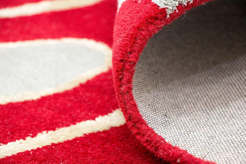 Designermatta - 245 x 152 cm - röd