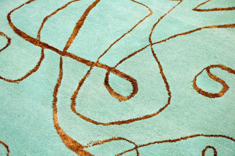 Designermatta - 246 x 154 cm - turkos