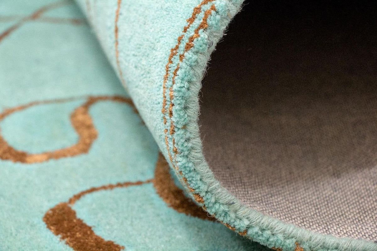 Designermatta - 246 x 154 cm - turkos