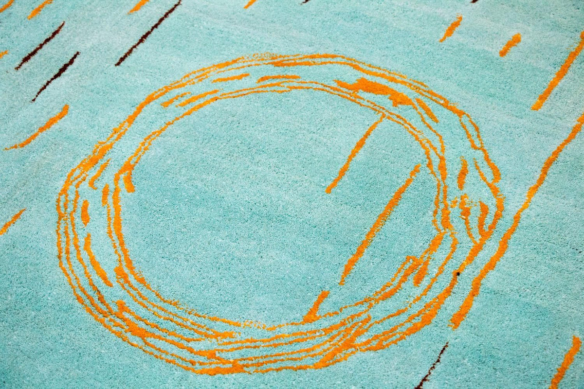 Designermatta - 244 x 154 cm - turkos