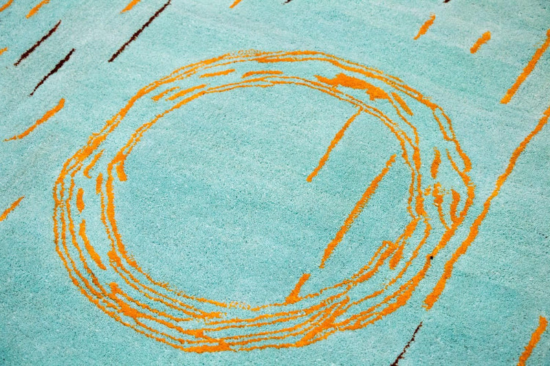 Designermatta - 244 x 154 cm - turkos