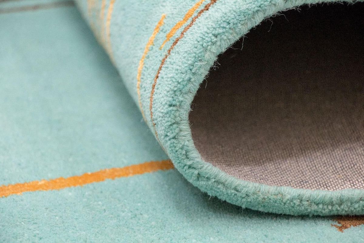 Designermatta - 244 x 154 cm - turkos