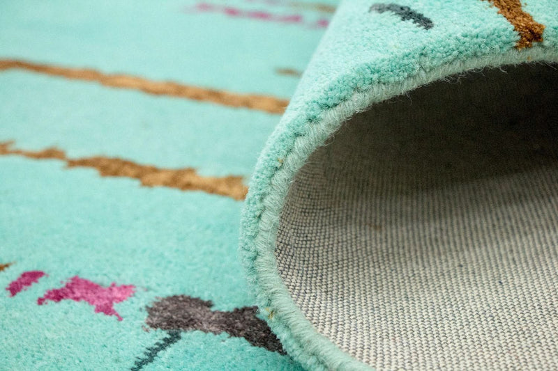 Designermatta - 248 x 154 cm - turkos