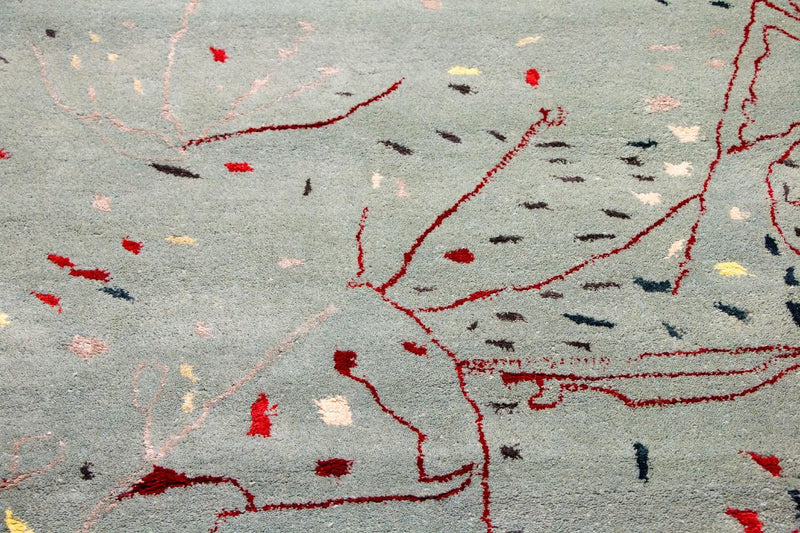 Designermatta - 243 x 156 cm - ljusblå