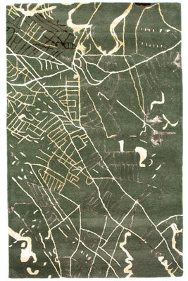 Designermatta - 243 x 154 cm - grön