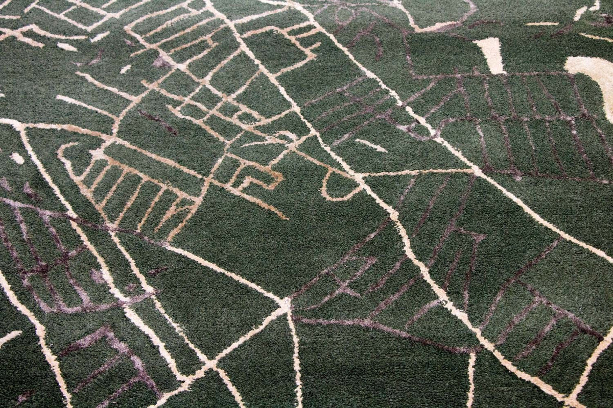 Designermatta - 243 x 154 cm - grön