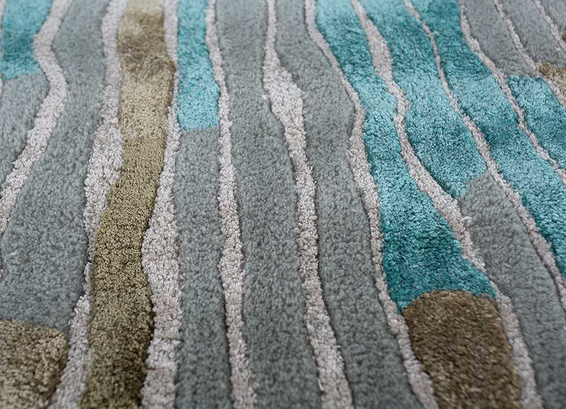 Designermatta särskild form  - 270 x 180 cm - blå