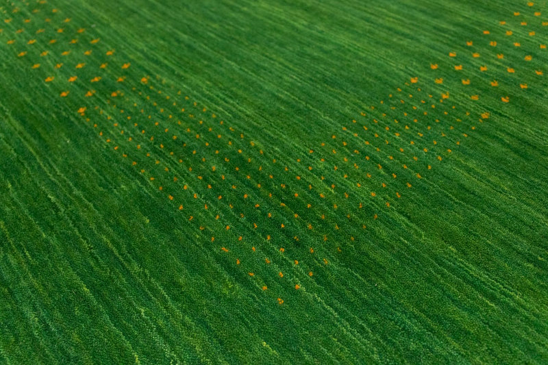 Gabbeh-matta - Indus - 300 x 250 cm - grön