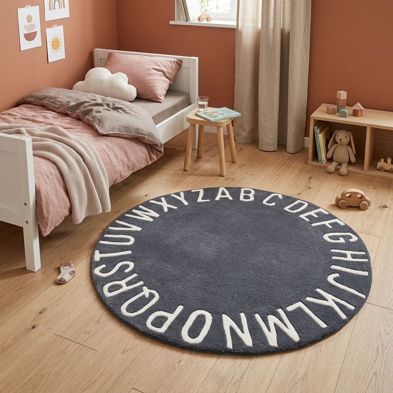Alfabetet ABC Barnmatta Runt