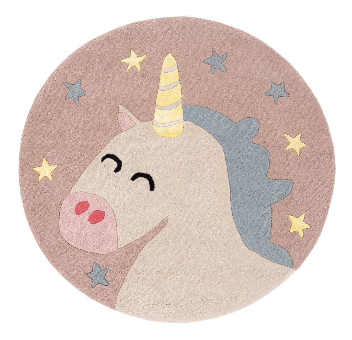 Kinderteppich Einhorn rund
