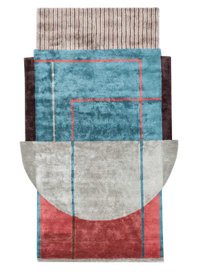 Designermatta särskild form  - 240 x 150 cm - flerfärgad