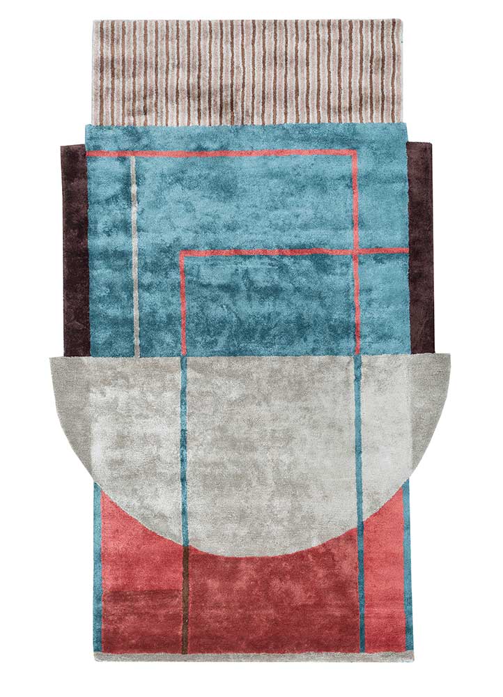 Designermatta särskild form  - 240 x 150 cm - flerfärgad