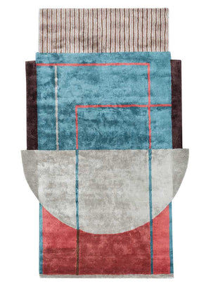 Designermatta särskild form  - 240 x 150 cm - flerfärgad