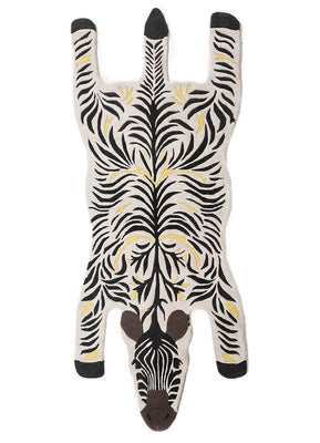 Barnens matta särskild form  - 215 x 90 cm - svart och vitt