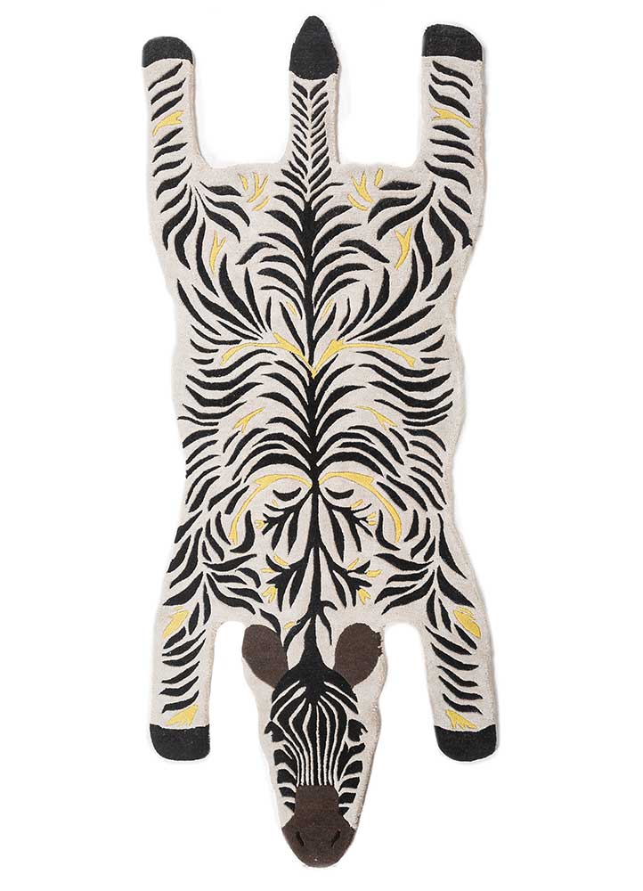 Barnens matta särskild form  - 215 x 90 cm - svart och vitt