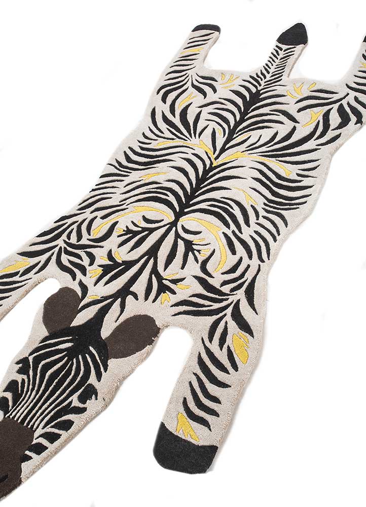 Barnens matta särskild form  - 215 x 90 cm - svart och vitt