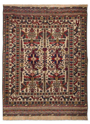 Kelim-matta - gammal - 276 x 185 cm - beige
