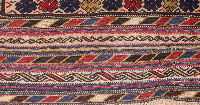 Kelim-matta - gammal - 276 x 185 cm - beige