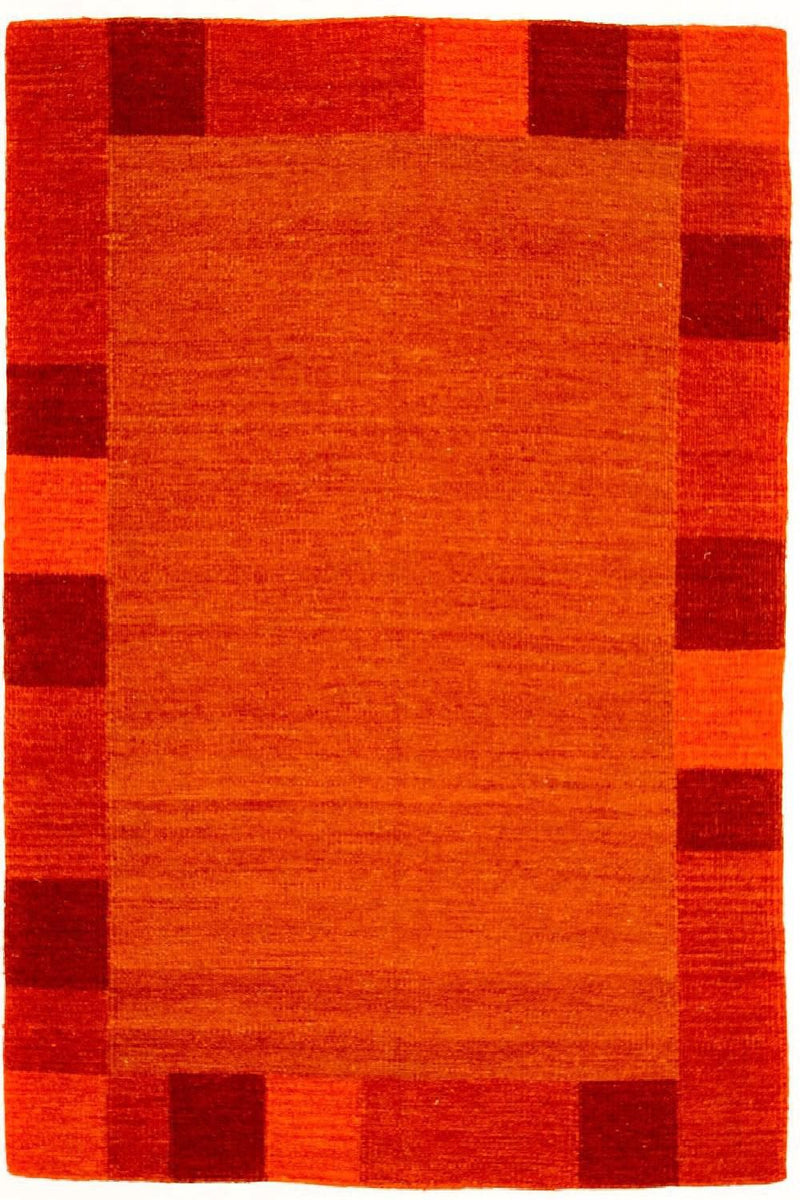 Kelim matta - trendig - 202 x 143 cm - orange
