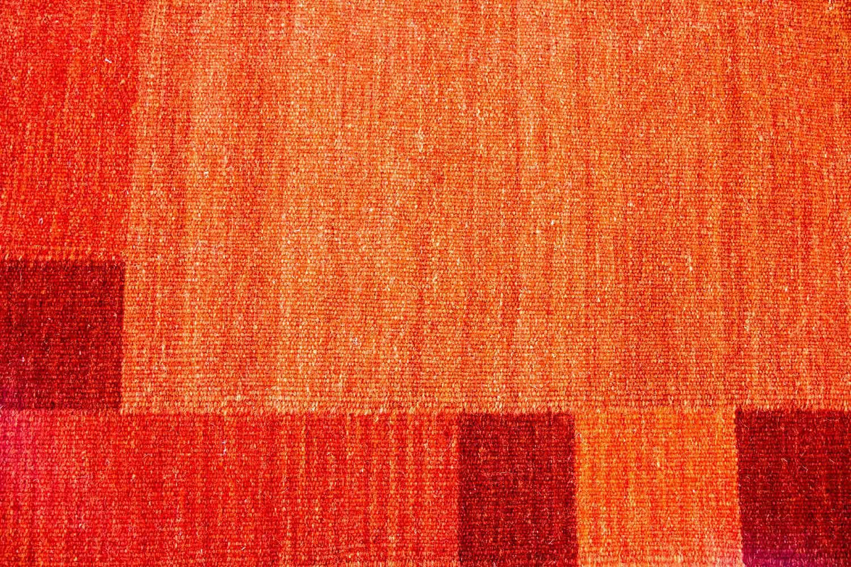 Kelim matta - trendig - 202 x 143 cm - orange