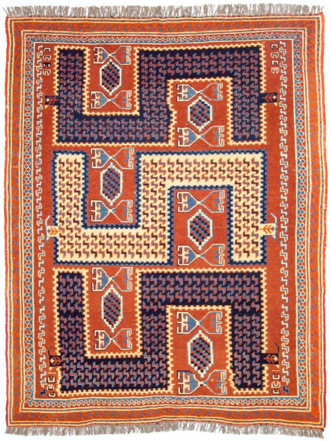 Kelim Carpet - orientalisk matta - 185 x 145 cm - flerfärgad