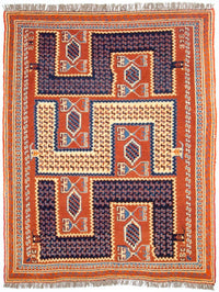 Kelim Carpet - orientalisk matta - 185 x 145 cm - flerfärgad